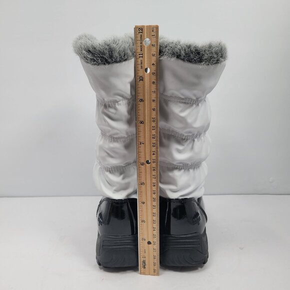 Totes Women's White Zip Front Waterproof Boots Plush Lined US Size 8 - Picture 10 of 11